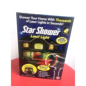 Star Shower Laser Light Projector Red And Green Twinkle Lights W/ Box Outdoor